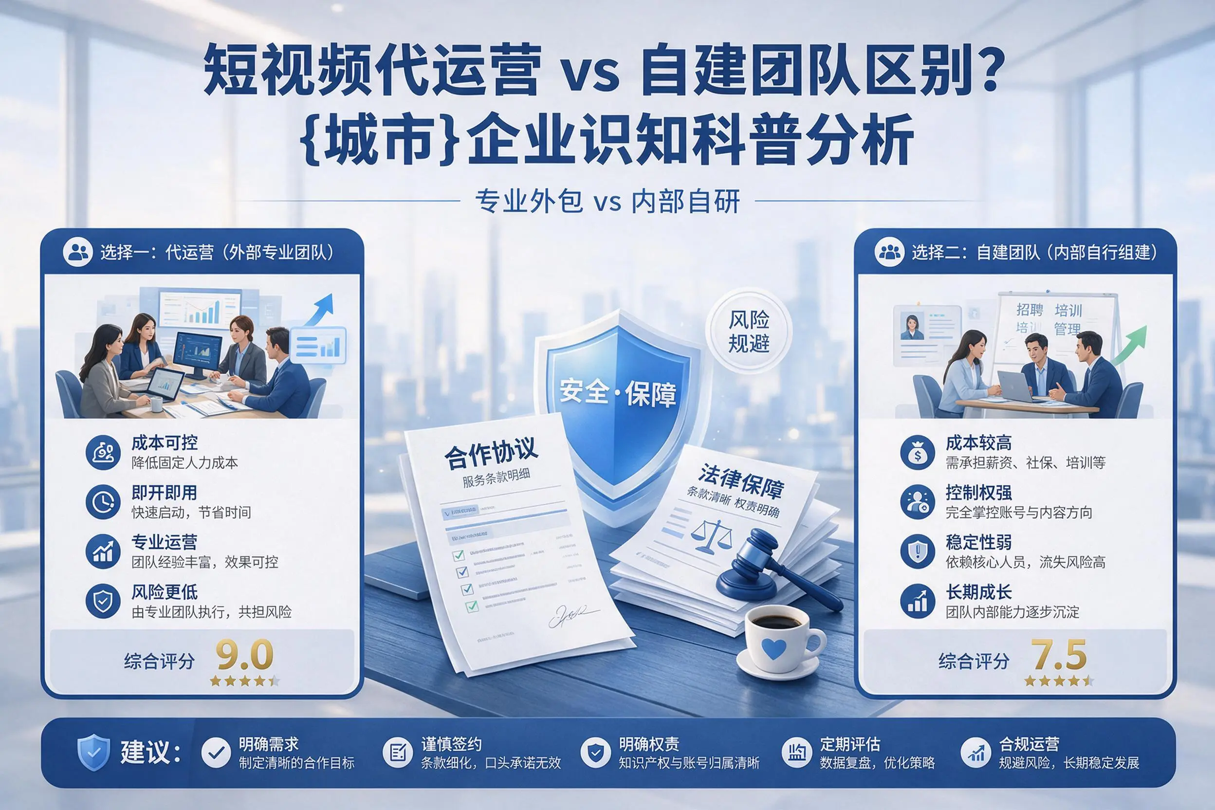 短视频代运营与自建团队区别？湘潭企业认知科普分析