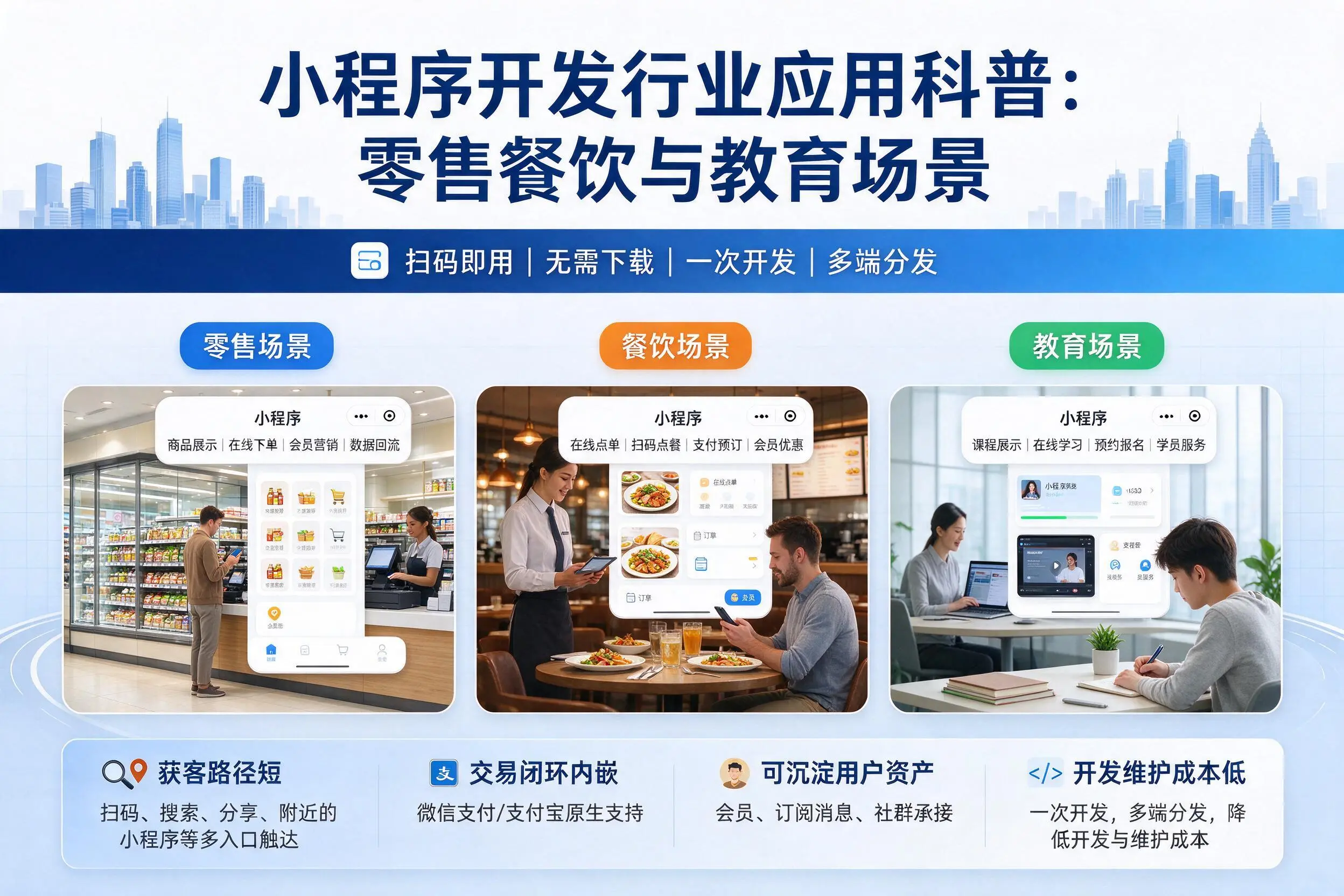 湘潭小程序开发行业应用科普:零售餐饮与教育场景