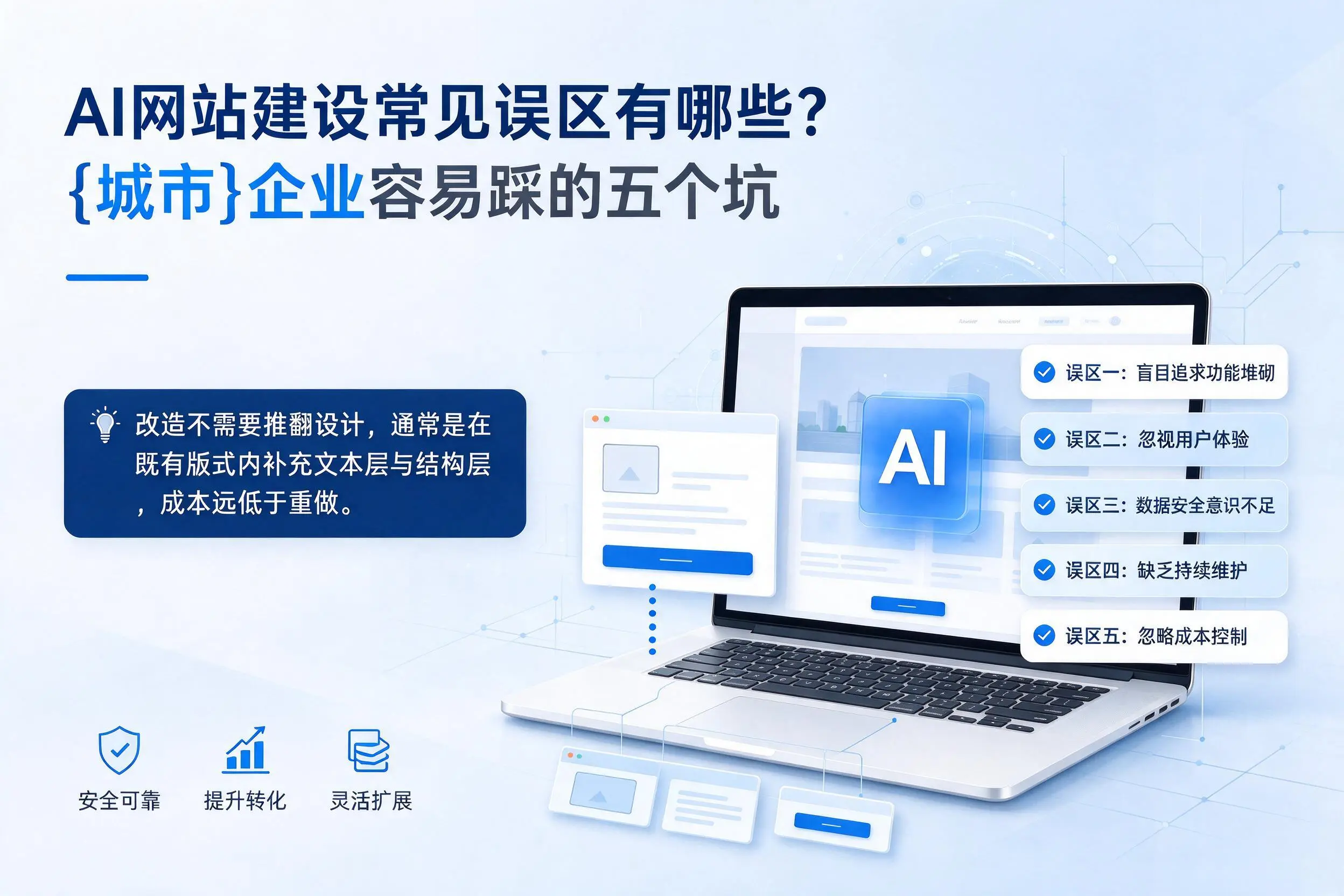 AI网站建设常见误区有哪些?湘潭企业容易踩的五个坑