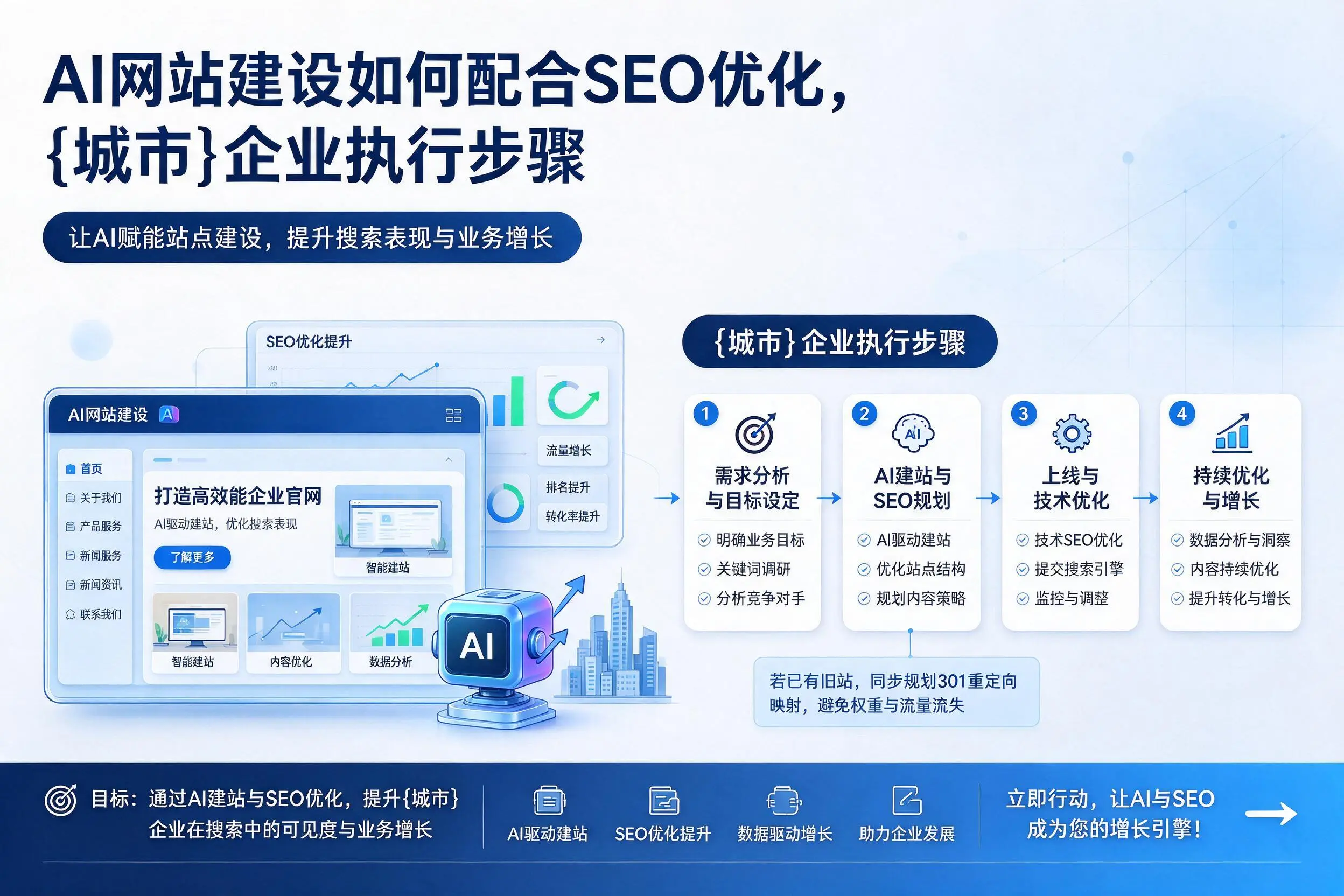 AI网站建设如何配合SEO优化，湘潭企业执行步骤