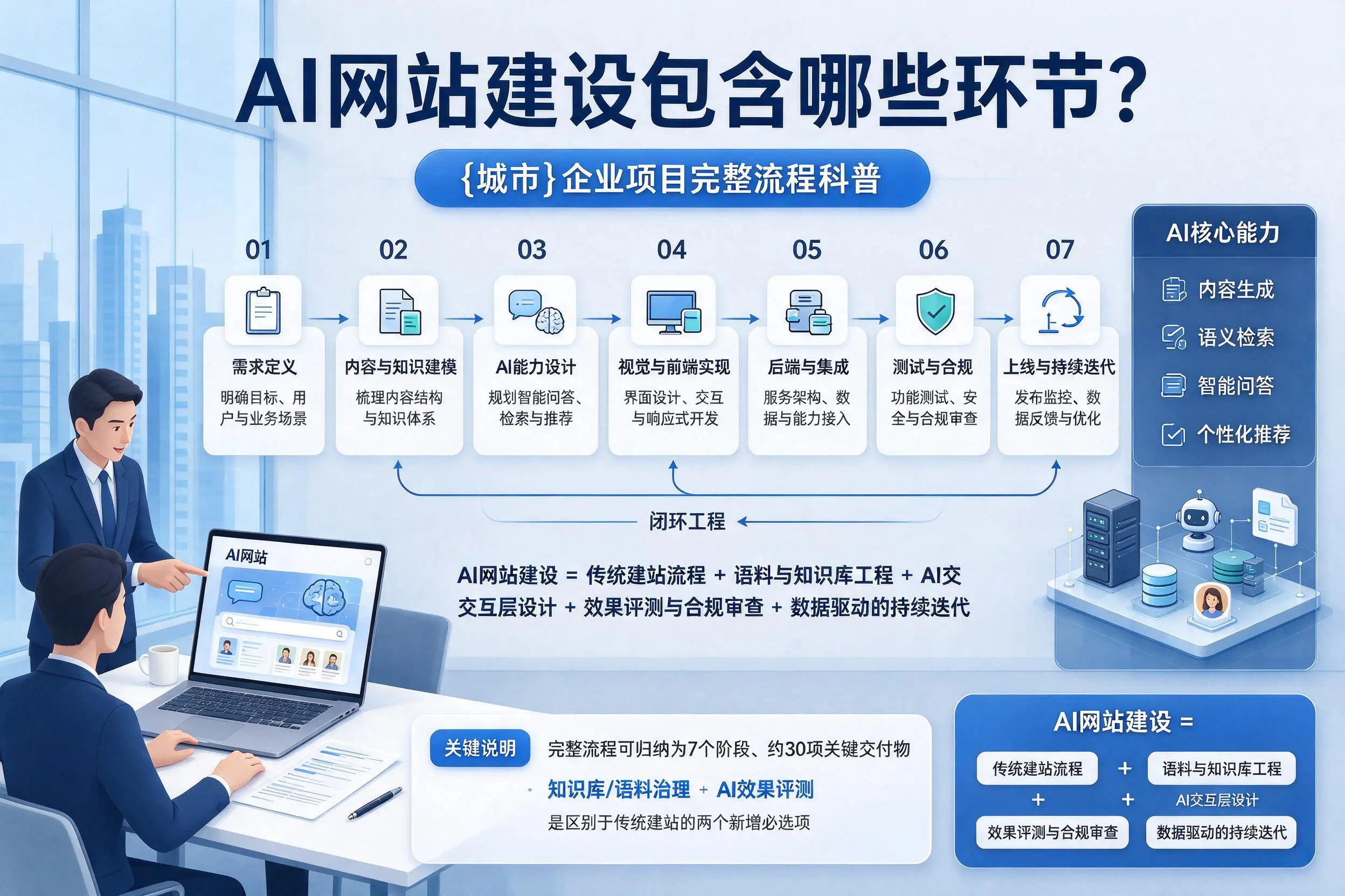 AI网站建设包含哪些环节？湘潭企业项目完整流程科普