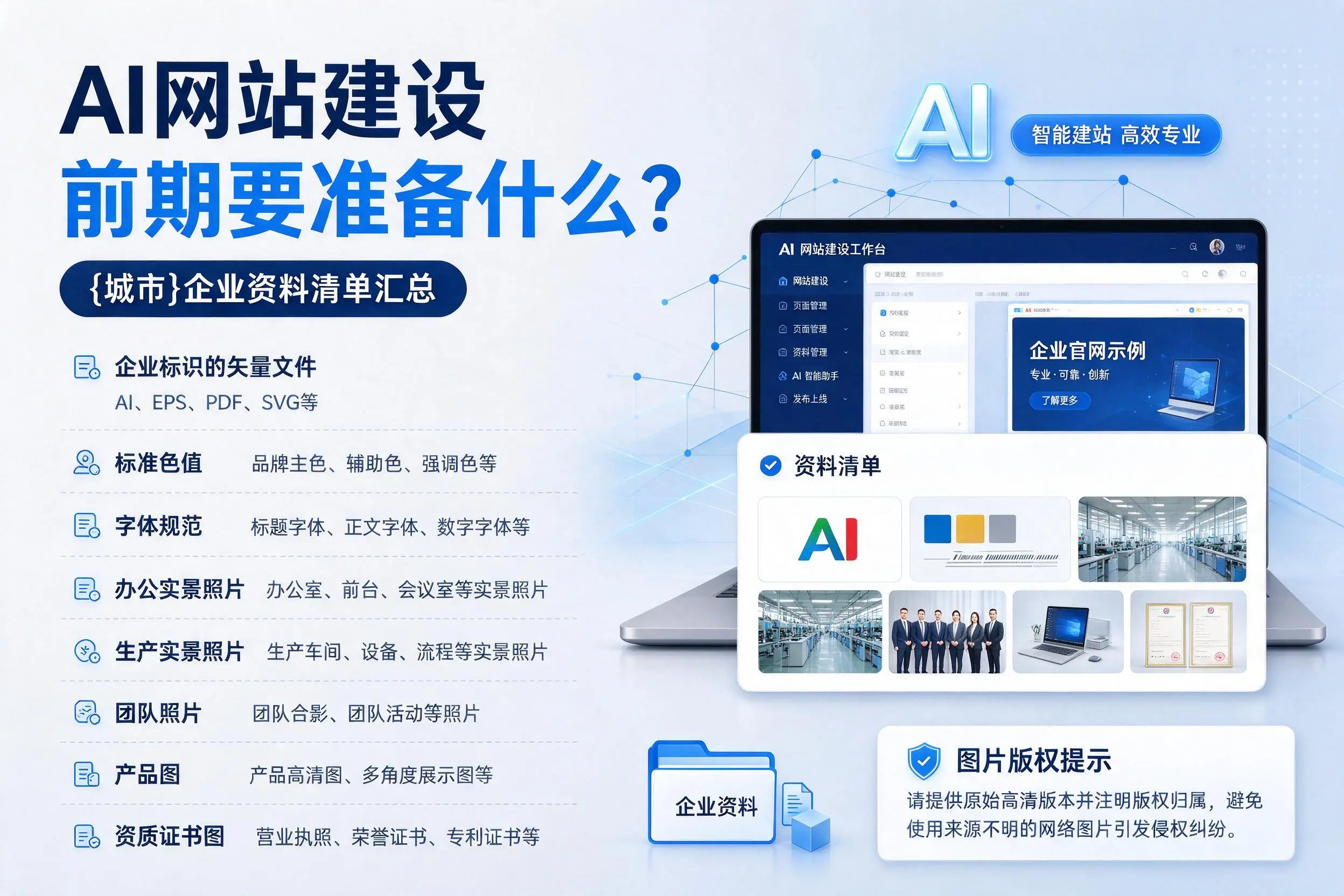 AI网站建设前期要准备什么？湘潭企业资料清单汇总